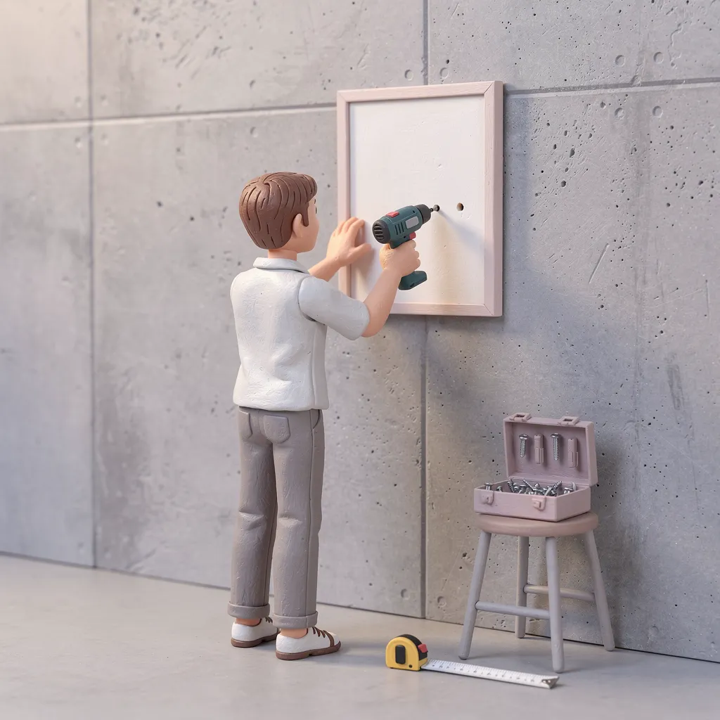 Accrocher un tableau sur un mur en béton : tout savoir