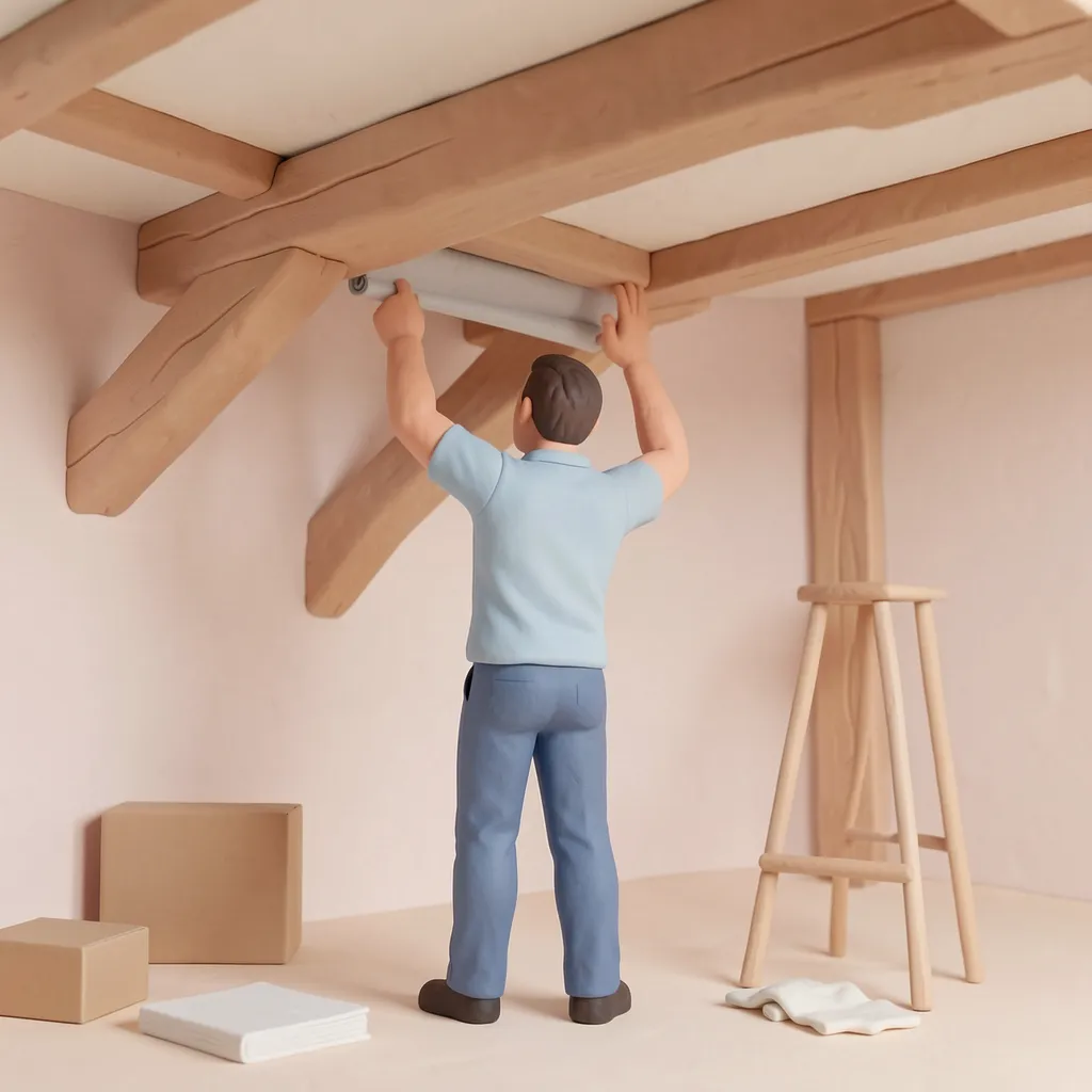 faux plafond sous charpente traditionnelle