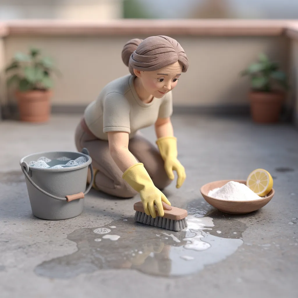 astuce grand-mère nettoyer terrasse béton