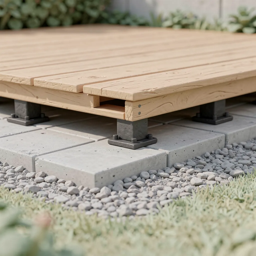 dalle béton pour terrasse bois