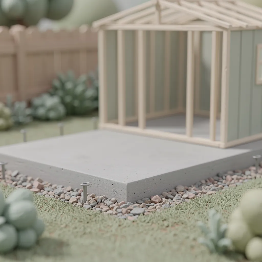 dalle en beton pour abri de jardin