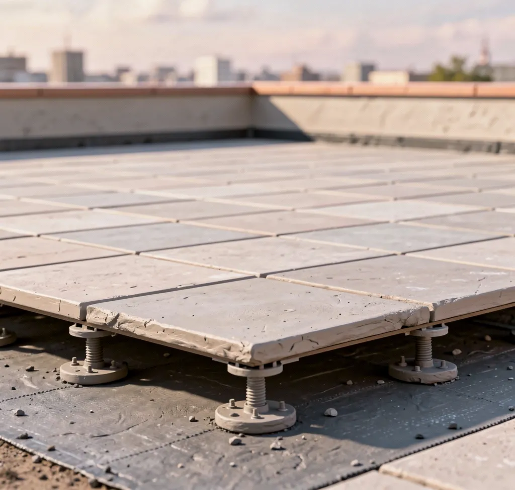 Terrasse sur plot 60×60 : grès cérame 2cm, calcul plots et pose complète