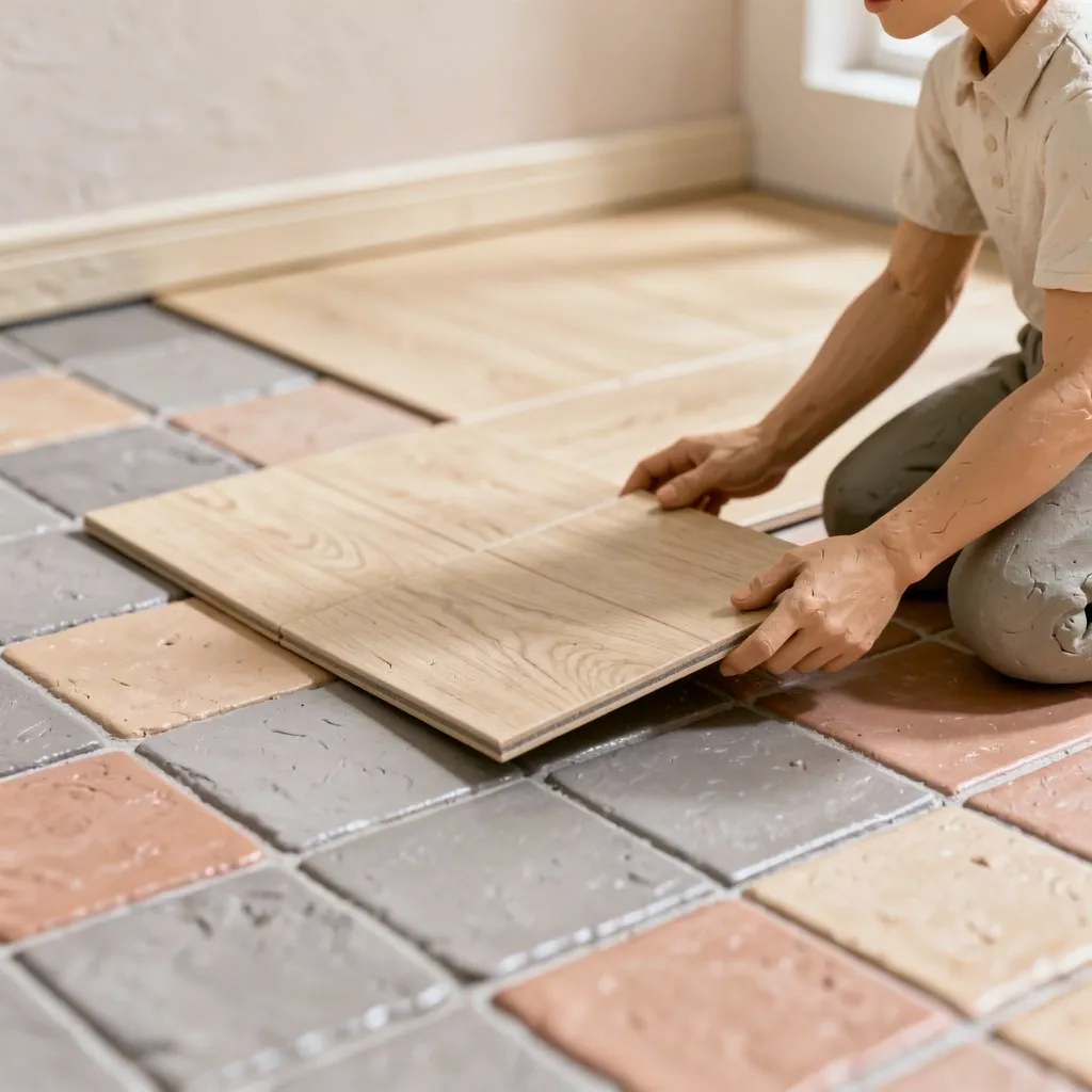 dalles pvc sur carrelage