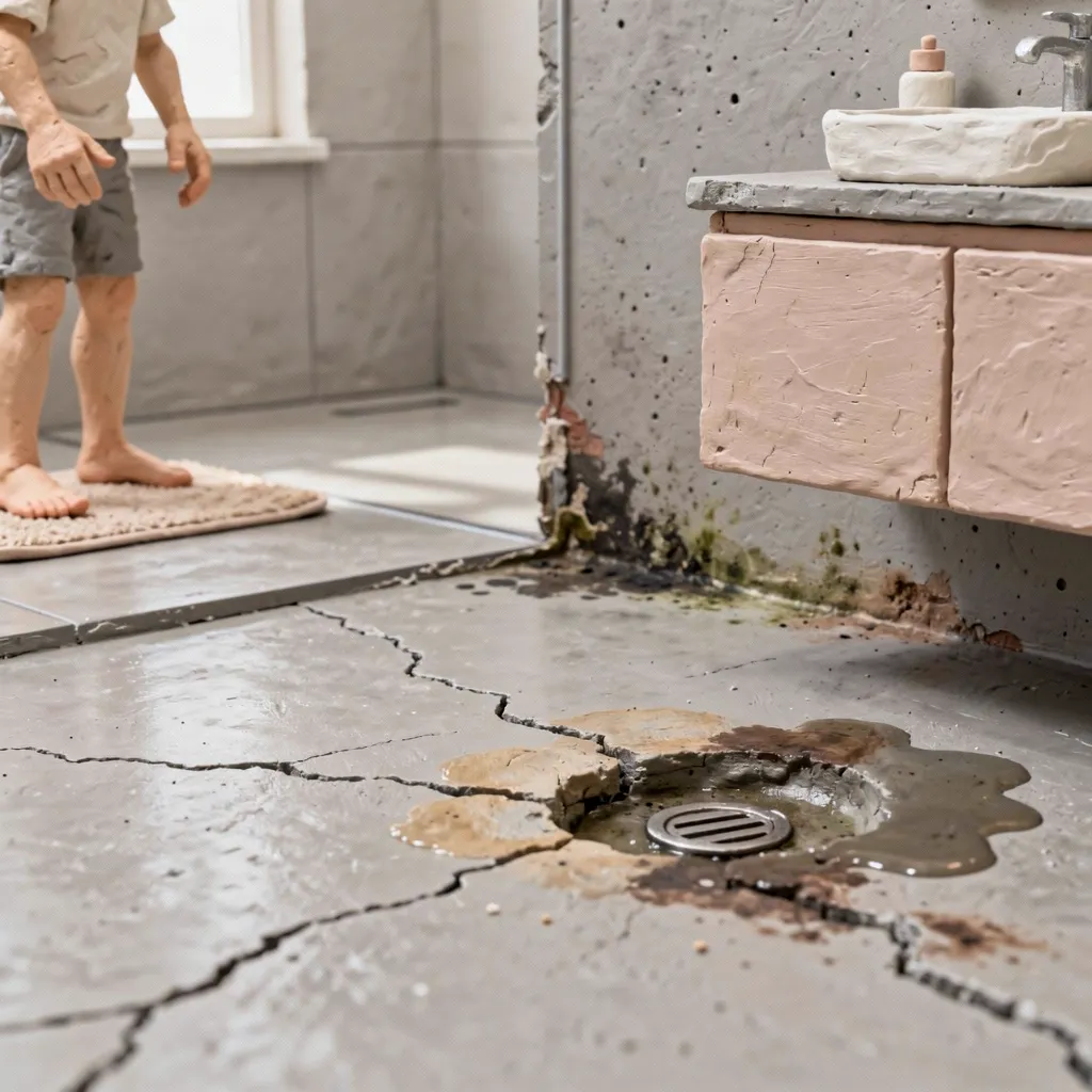 Béton ciré en salle de bain : 7 inconvénients à connaître avant de se décider