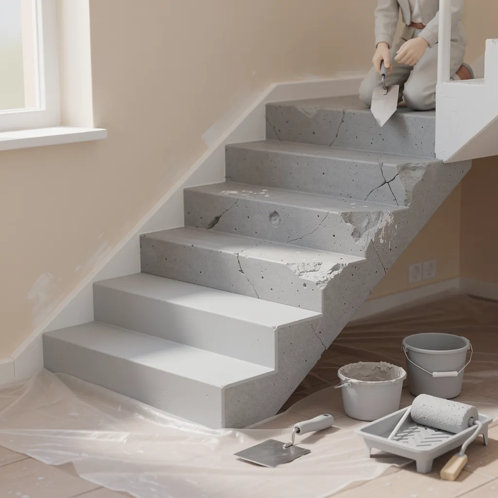 renovation d'un escalier en beton