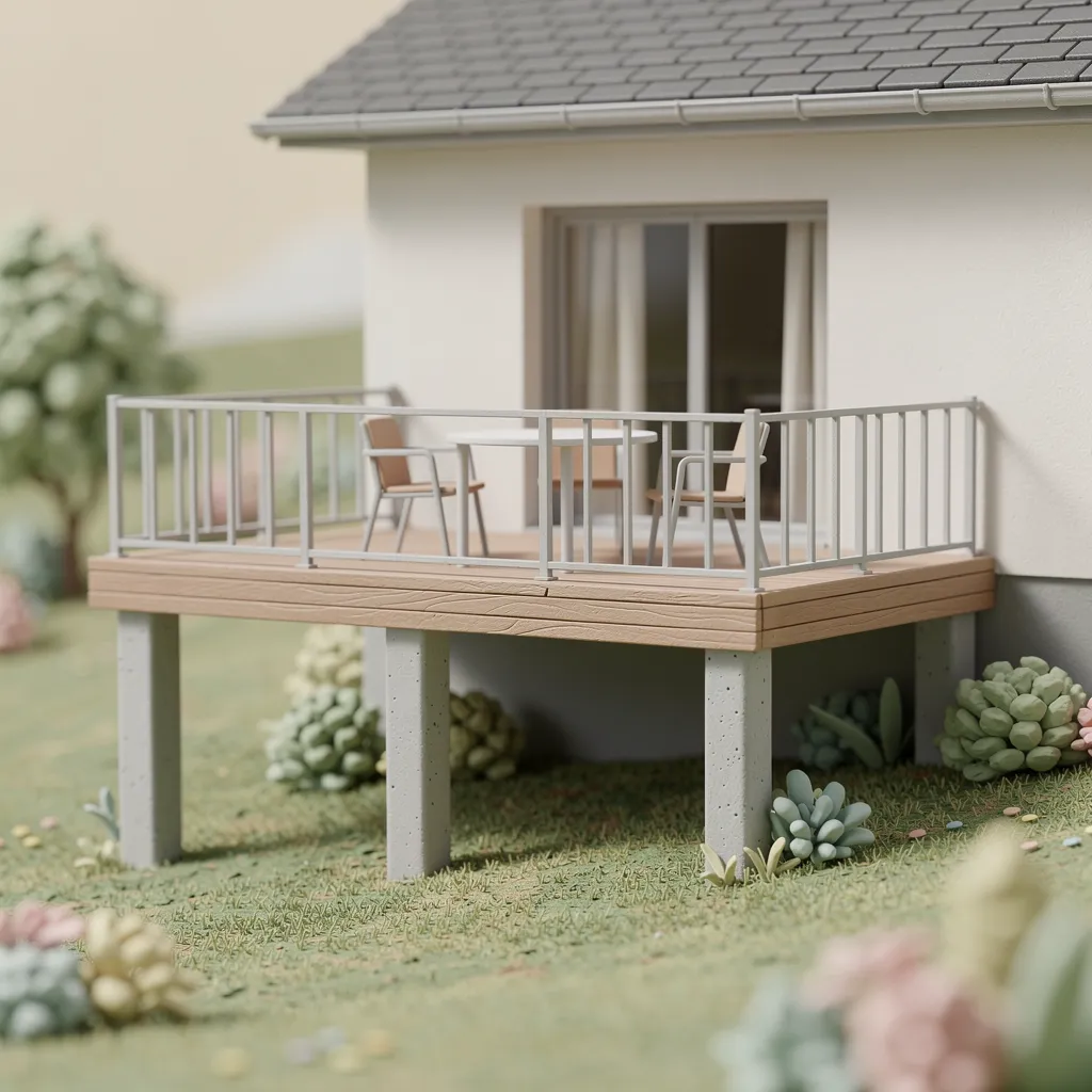 terrasse sur pilotis beton