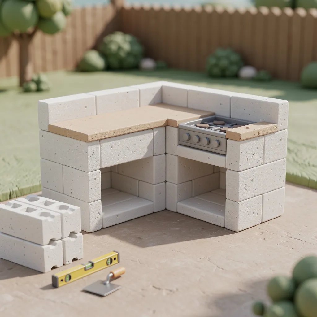 construire cuisine exterieure beton cellulaire