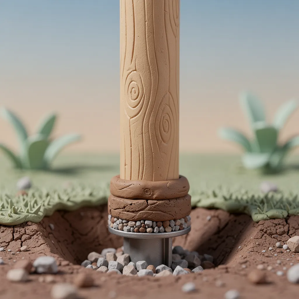 fixation poteau bois dans terre sans béton
