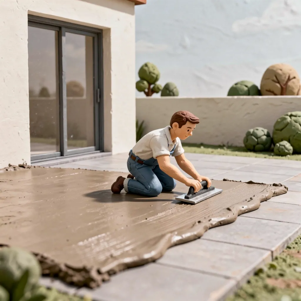 ragréage terrasse exterieur avec pente