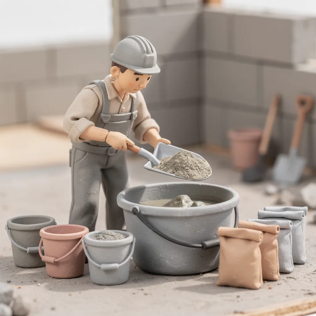 Doser mortier et béton à la pelle : tableaux, proportions et conversions terrain