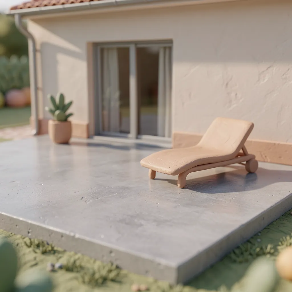 terrasse en beton lissé