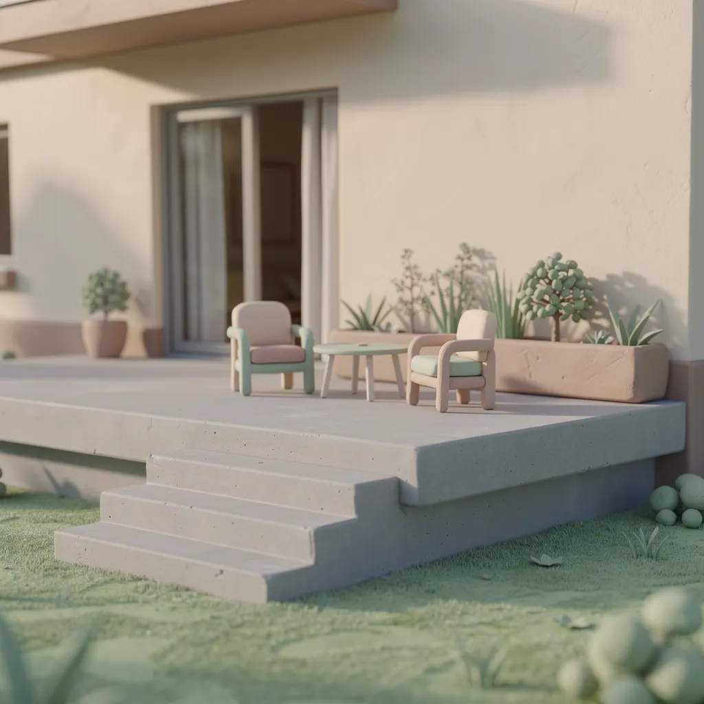 terrasse surélevée en beton