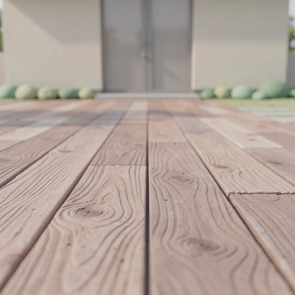 Béton imprimé imitation bois : quand le béton rivalise avec le parquet
