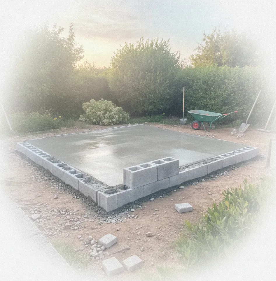 Dalle sur fondations parpaing pour abri de jardin : les 3 solutions qui tiennent