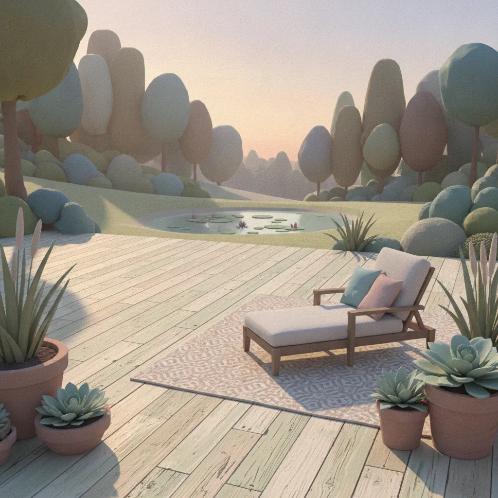terrasse béton imitation bois
